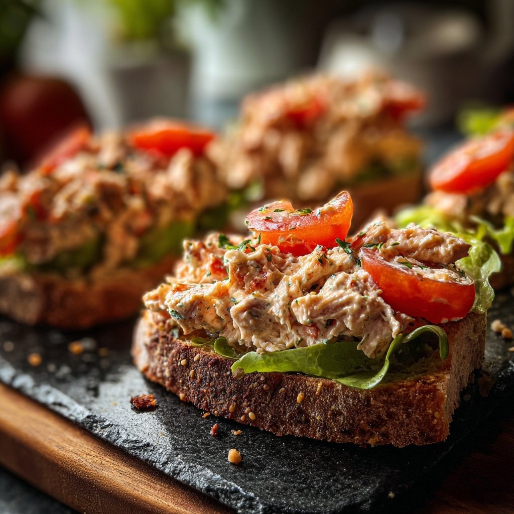 Tomatenbroodjes met Kipsalade
