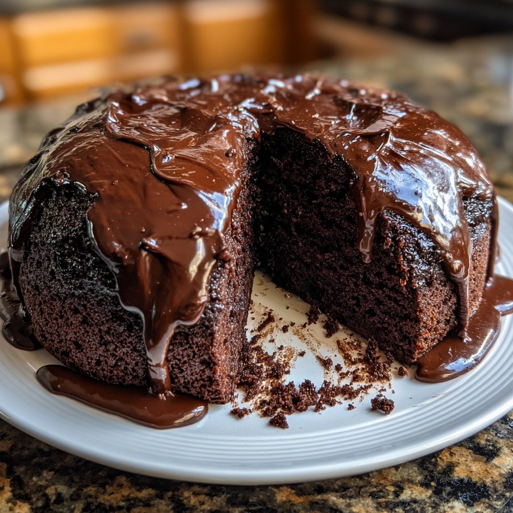 Moist Chocolate Cake With Rich Ganache