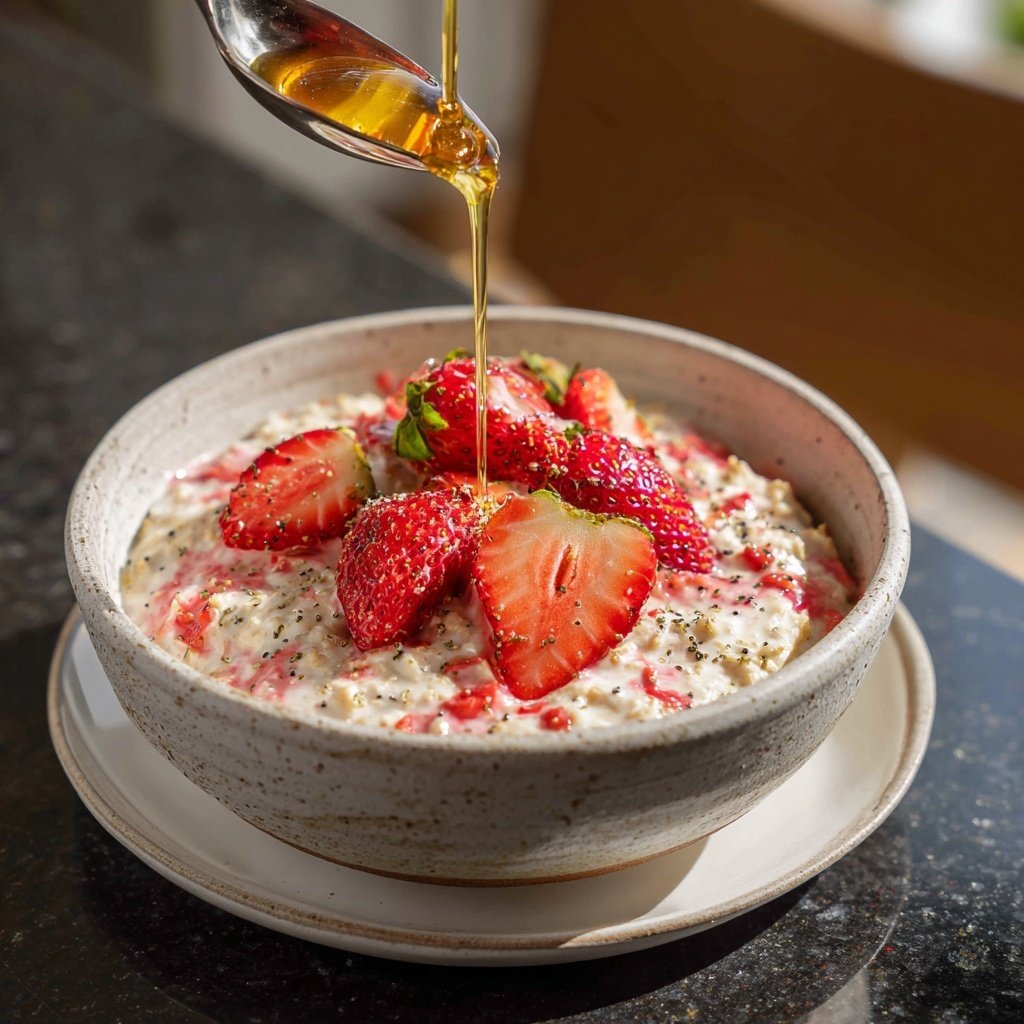 Strawberry Cheesecake Oats With Chia