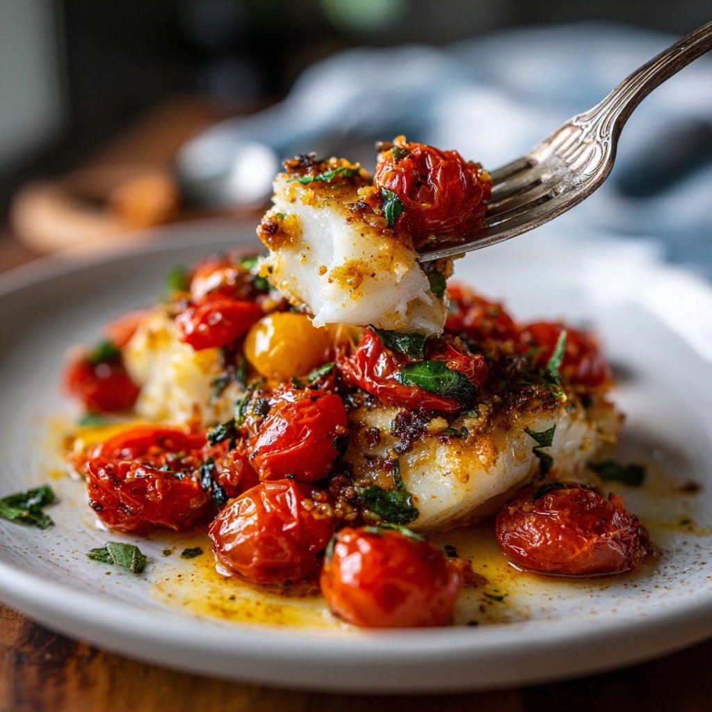 Mediterranean Baked Cod With Tomatoes