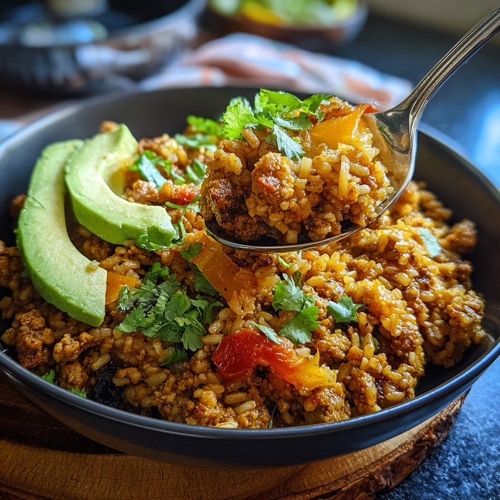 High Protein Turkey Rice Bowl