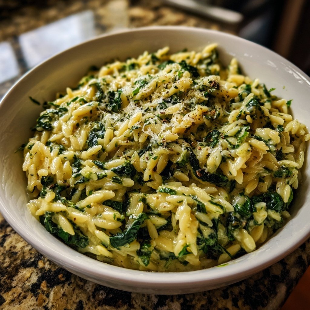 Creamy Spinach Orzo