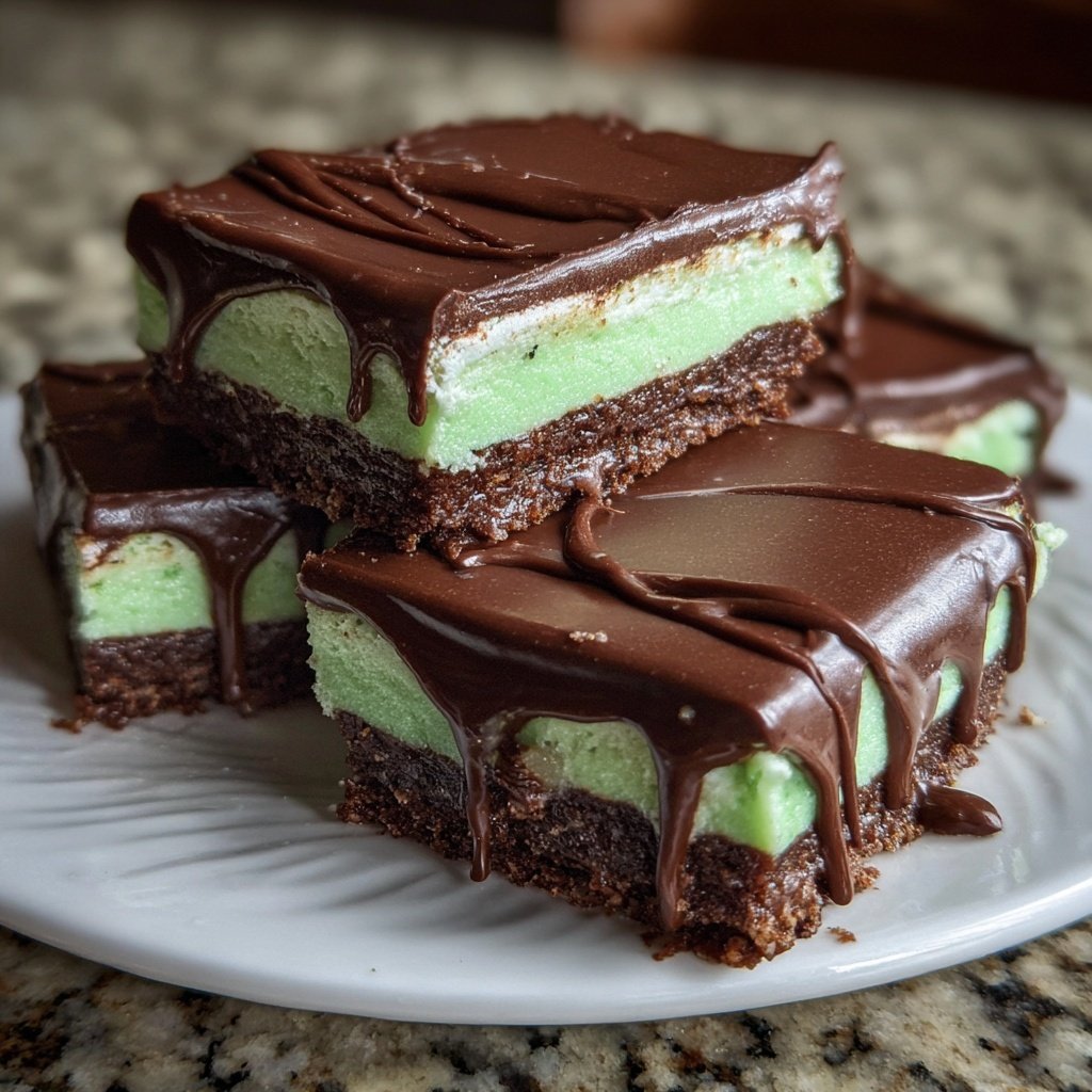 Chocolate Mint Slice Bars
