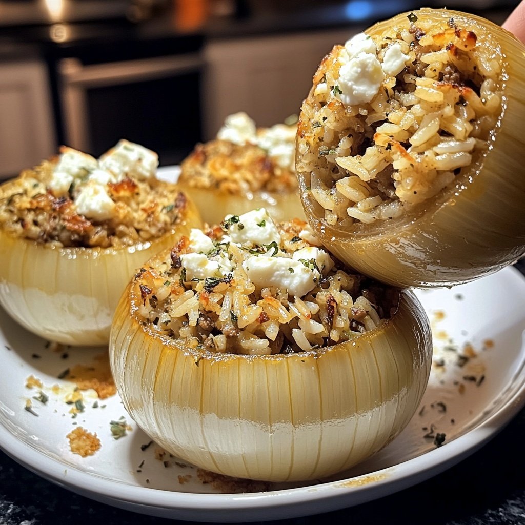 Greek Stuffed Onions