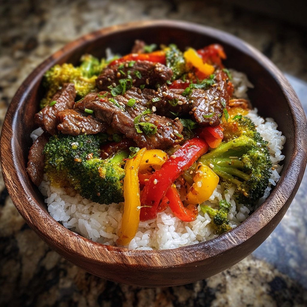 Beef And Veggie Rice Bowl